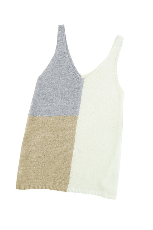 Color Block Knitted Tank Top