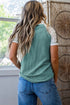 Color Block Lace Leopard Patchwork Twisted Ribbed Tee