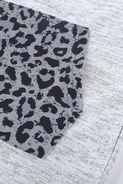 Color Block Leopard Long Sleeves Hoodie