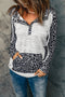 Color Block Leopard Long Sleeves Hoodie