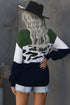 Color Block Leopard Splicing Sweater