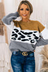 Color Block Leopard Splicing Sweater