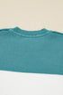 Color Block Mock Neck Drop Shoulder Knit Sweater