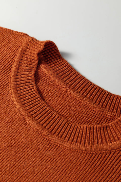 Color Block Mock Neck Drop Shoulder Knit Sweater