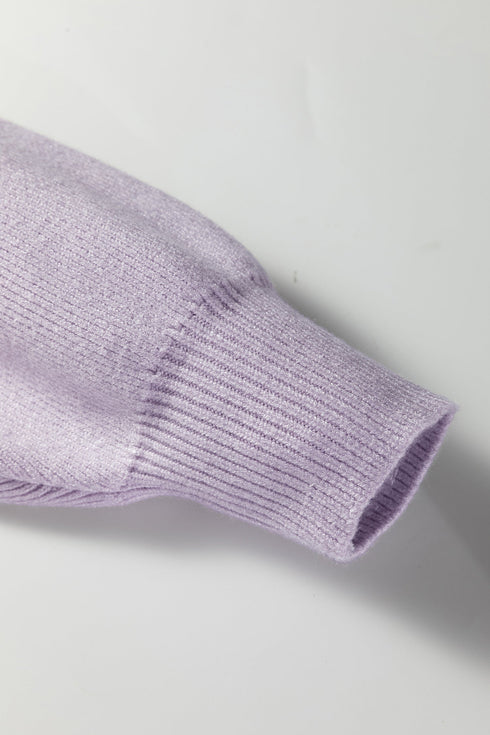 Color Block Mock Neck Drop Shoulder Knit Sweater