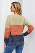 Color Block Netted Texture Pullover Sweater