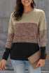 Color Block Netted Texture Pullover Sweater