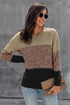 Color Block Netted Texture Pullover Sweater