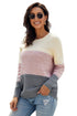 Color Block Netted Texture Pullover Sweater