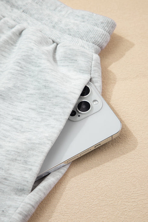 Color Block Panel Raw Hem Sweatshirt And Shorts Lounge Set