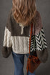 Color Block Patchwork Knotted Back Relaxed Fit Sweater