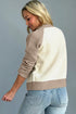 Color Block Raglan Sleeve Button Front Knit Cardigan