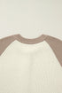 Color Block Raglan Sleeve Button Front Knit Cardigan