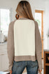 Color Block Raglan Sleeve Button Front Knit Cardigan