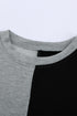 Color Block Round Neck Long Sleeves Pullover Sweatshirt