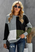 Color Block Round Neck Long Sleeves Pullover Sweatshirt