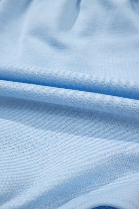 Color Block Stripes Elastic High Waist Active Shorts