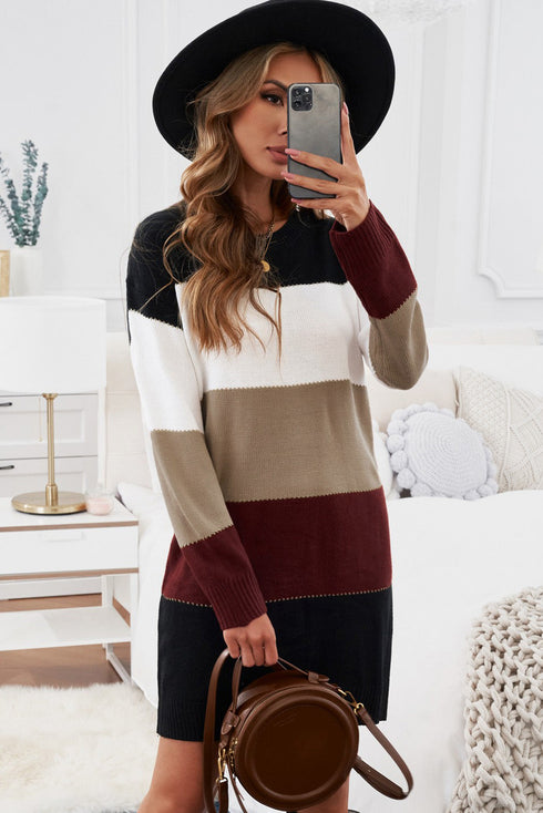 Color Block Sweater Dress