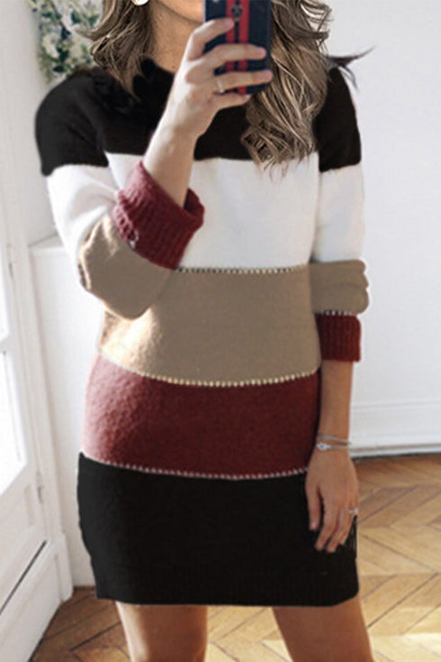 Color Block Sweater Dress
