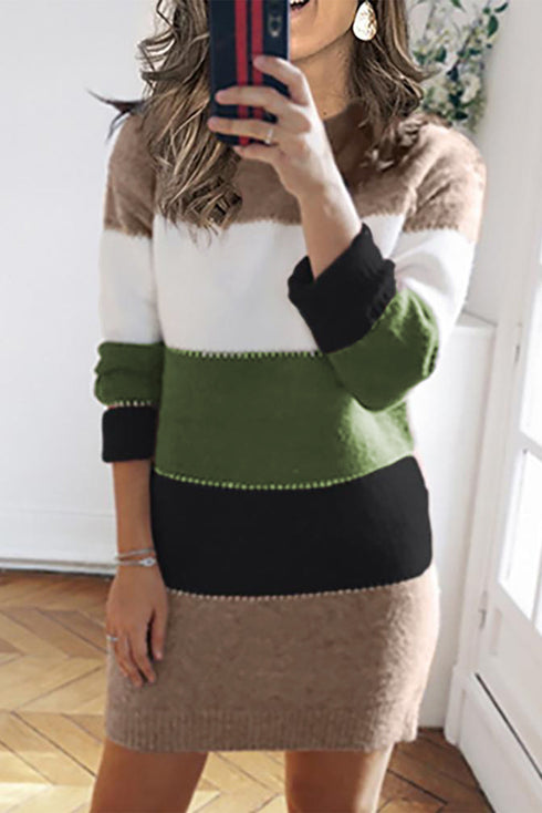 Color Block Sweater Dress
