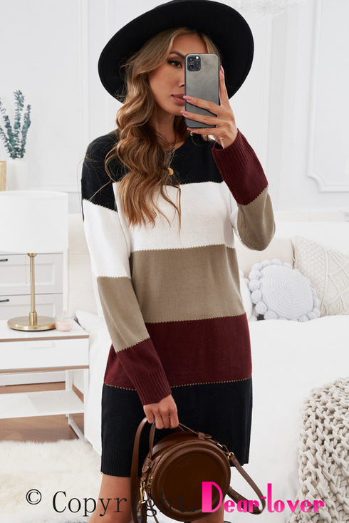 Color Block Sweater Dress