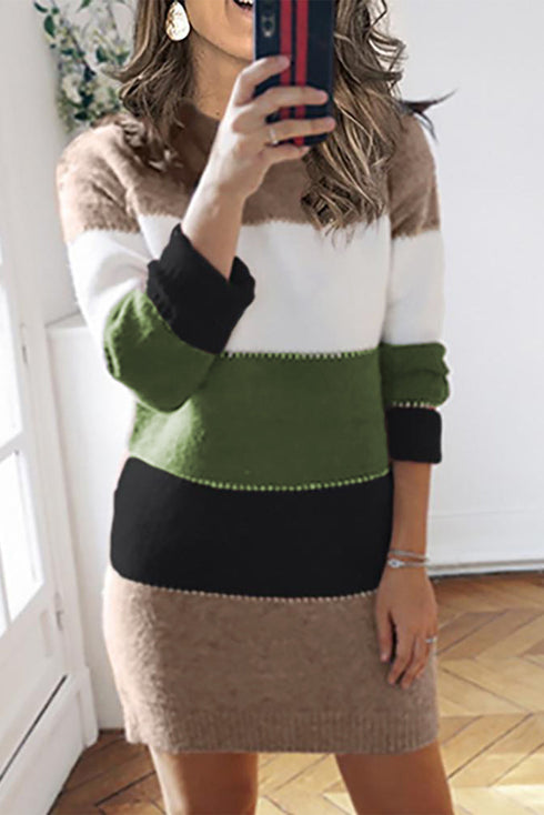 Color Block Sweater Dress
