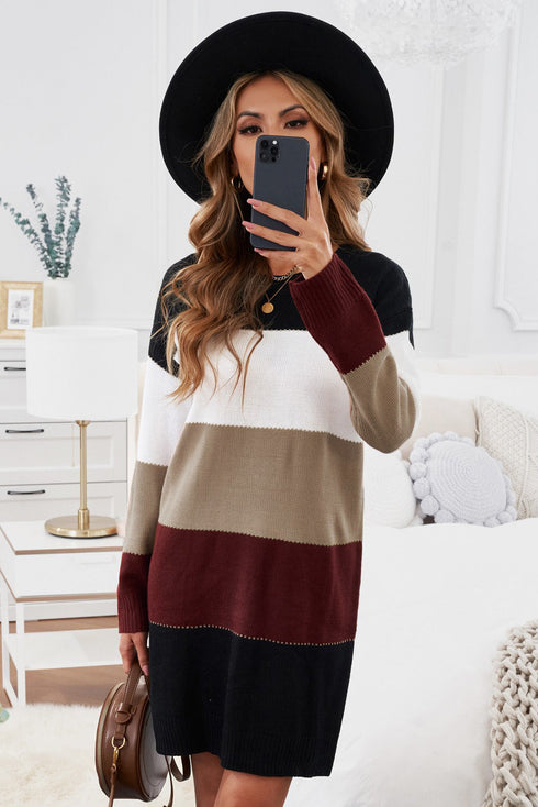 Color Block Sweater Dress