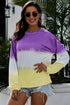 Color Block Tie Dye Pullover Sweatshirt