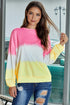 Color Block Tie Dye Pullover Sweatshirt
