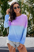 Color Block Tie Dye Pullover Sweatshirt