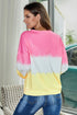 Color Block Tie Dye Pullover Sweatshirt