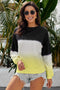 Color Block Tie Dye Pullover Sweatshirt