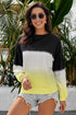 Color Block Tie Dye Pullover Sweatshirt