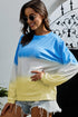 Color Block Tie Dye Pullover Sweatshirt