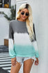 Color Block Tie Dye Pullover Sweatshirt