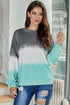 Color Block Tie Dye Pullover Sweatshirt
