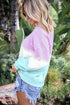 Color Block Tie Dye Pullover Sweatshirt