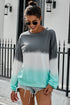 Color Block Tie Dye Pullover Sweatshirt