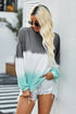 Color Block Tie Dye Pullover Sweatshirt
