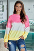 Color Block Tie Dye Pullover Sweatshirt