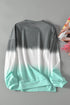 Color Block Tie Dye Pullover Sweatshirt