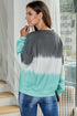 Color Block Tie Dye Pullover Sweatshirt