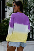 Color Block Tie Dye Pullover Sweatshirt