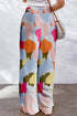Color Palette Print Flowy Wide Leg Pants