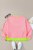 Colorblock Bubble Sleeve Sweatshirt