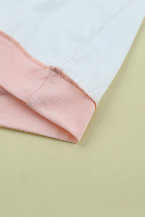 Colorblock Button Accent Pullover Hoodie