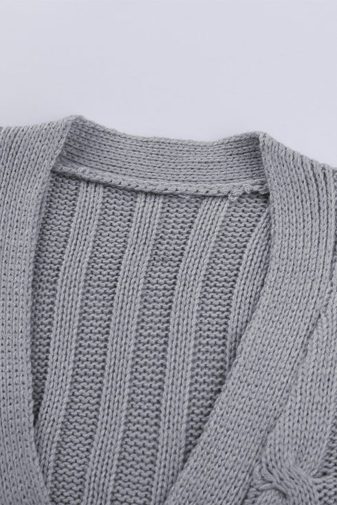 Colorblock Button Pocket Knit Cardigan