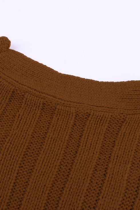 Colorblock Button Pocket Knit Cardigan