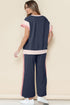 Colorblock Contrast Sleeve Wide Leg Lounge Pant Set