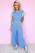 Colorblock Contrast Sleeve Wide Leg Lounge Pant Set